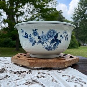 Vintage Versatone Orient Sometsuke Vegetable Bowl Noritake Blue White Flowers